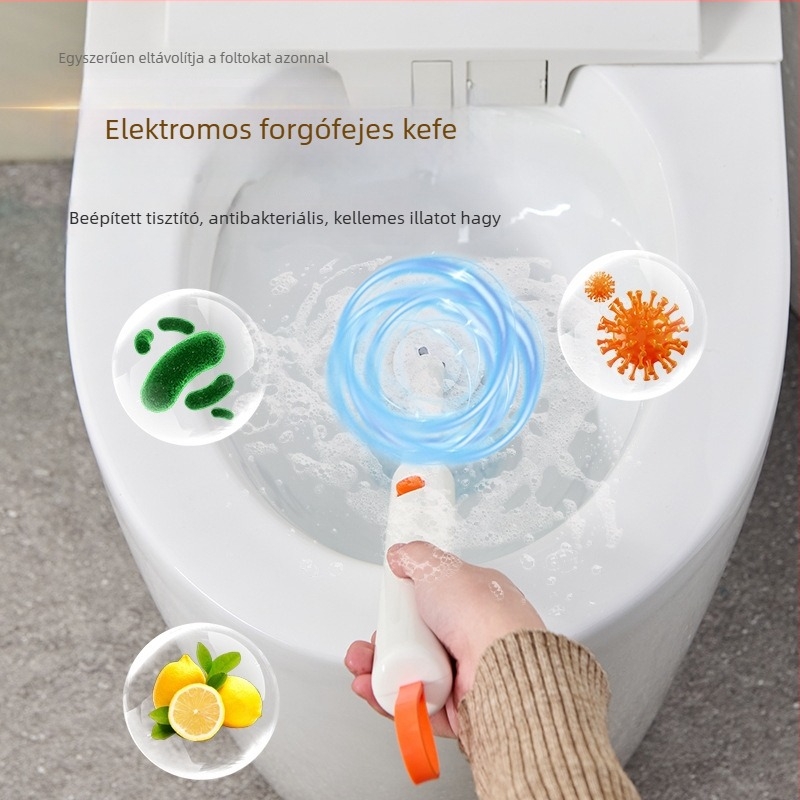 Fali tartóval szerelt elektromos vécé-kefe eldobható fejjel és tárolóállvánnyal | Daily hundred | Műanyag