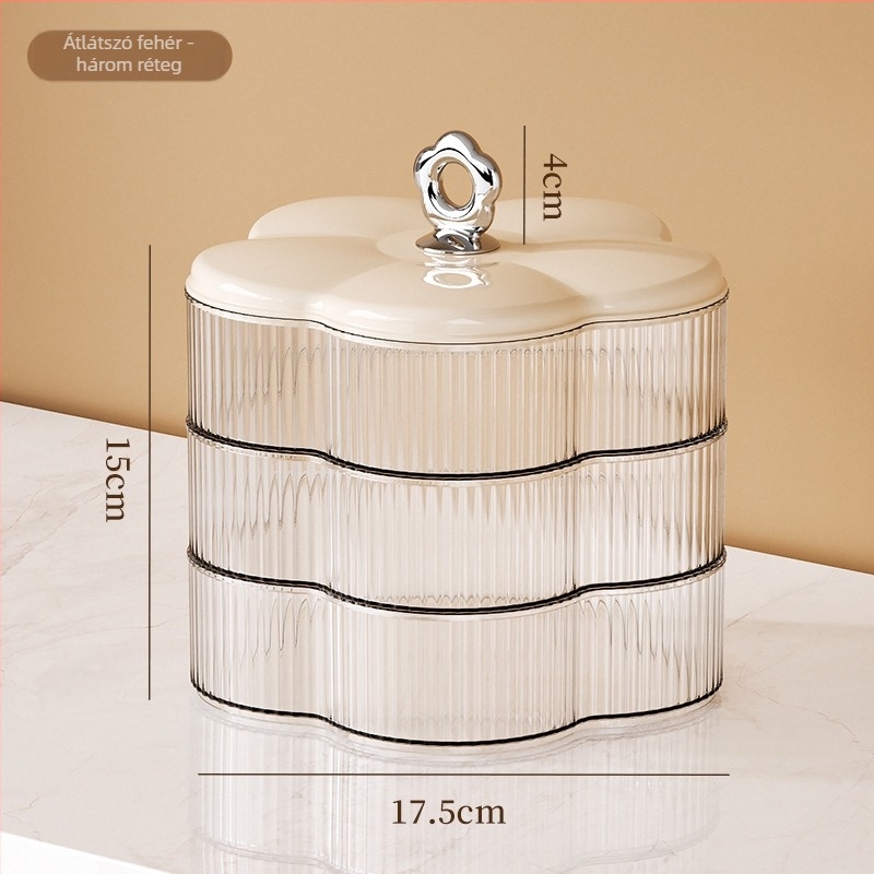 Gyümölcstál snack-tárolóval — virágos mintás csíkos dizájn, világos luxus retro stílus, 2023-as megjelenés, kiváló minőség