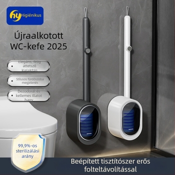 Egyszer használatos falra szerelhető WC-kefe, furatmentes, modell 2025, anyag: szivacs