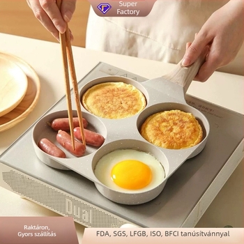 Orvosi kőből készült serpenyő, tapadásmentes felülettel, indukciós kompatibilis, tömege 0,5 kg, többszörös rétegű aljzattal
