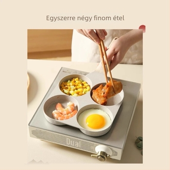 Orvosi kőből készült serpenyő, tapadásmentes felülettel, indukciós kompatibilis, tömege 0,5 kg, többszörös rétegű aljzattal