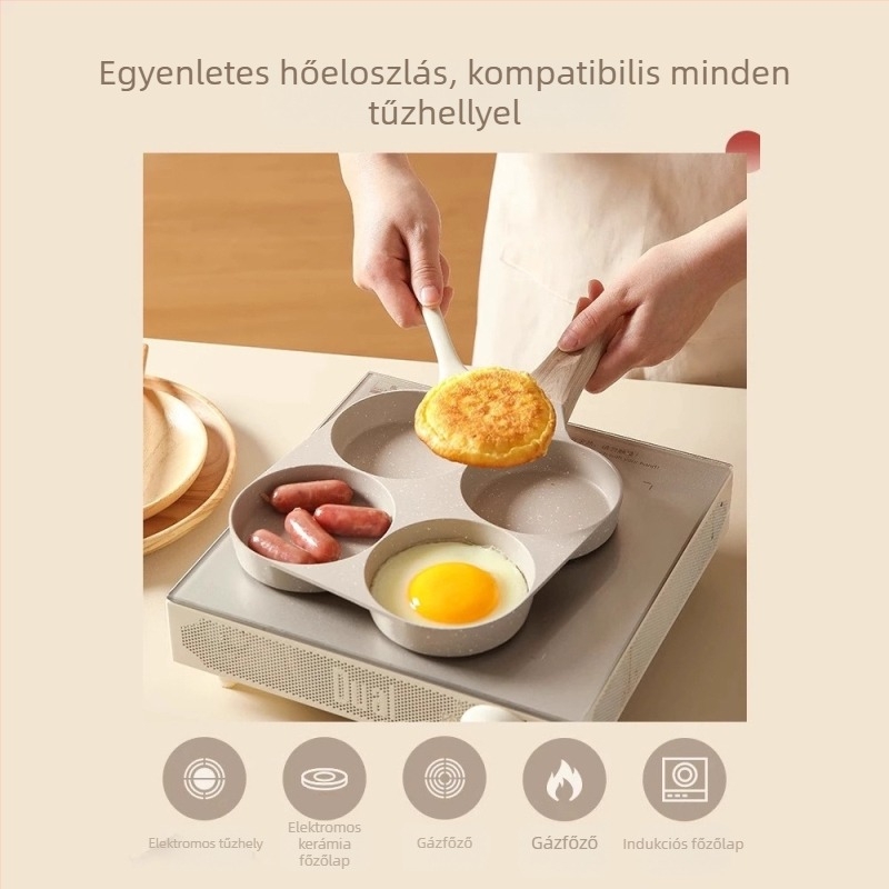 Orvosi kőből készült serpenyő, tapadásmentes felülettel, indukciós kompatibilis, tömege 0,5 kg, többszörös rétegű aljzattal
