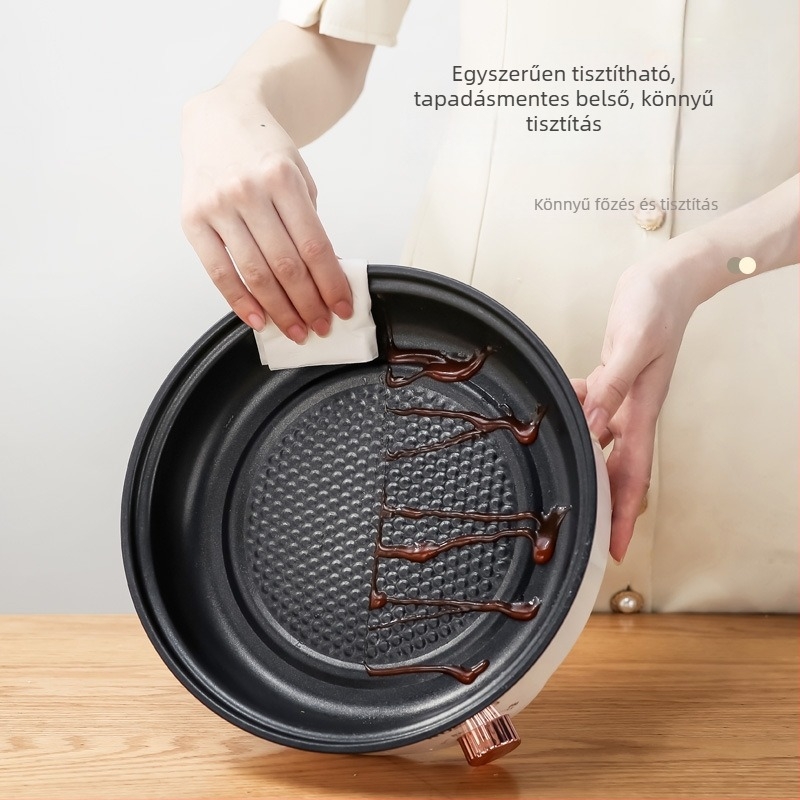 Elektromos torta sütő serpenyő kettős fűtéssel, Maifan-kő belső bevonat, mechanikus vezérlés, 2–3 személy részére