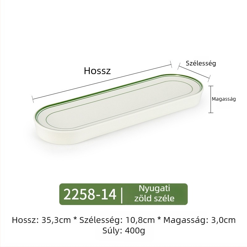 Lapos tányér, téglalap alakú, melamin, alulmázas felülettel, skandináv stílus