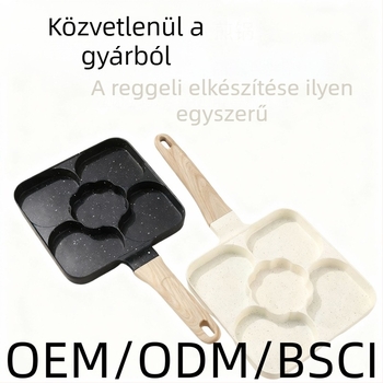 Öt lyukú tojásos serpenyő, 3-in-1 reggeliző serpenyő Maifan-kő bevonattal, tapadásmentes, palacsintához otthonra