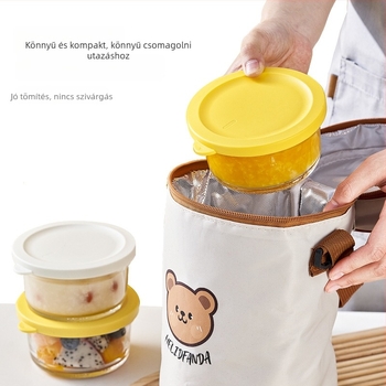 Konyhai üveg ételtál fedővel és fogantyúval, mikrózható, magas hőmérséklet-álló, 301-500 ml kapacitás