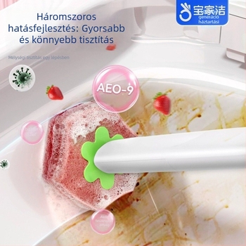 Baojiajie Egyszer használatos falra szerelhető toalettkefe, fúrás nélküli rögzítés, eper illatú