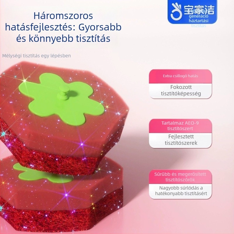 Baojiajie Egyszer használatos falra szerelhető toalettkefe, fúrás nélküli rögzítés, eper illatú