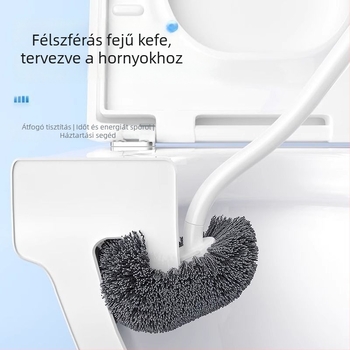 Toalett-kefe hosszú nyéllel, falra szerelhető, műanyag kivitel