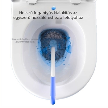 Toalett-kefe hosszú nyéllel, falra szerelhető, műanyag kivitel