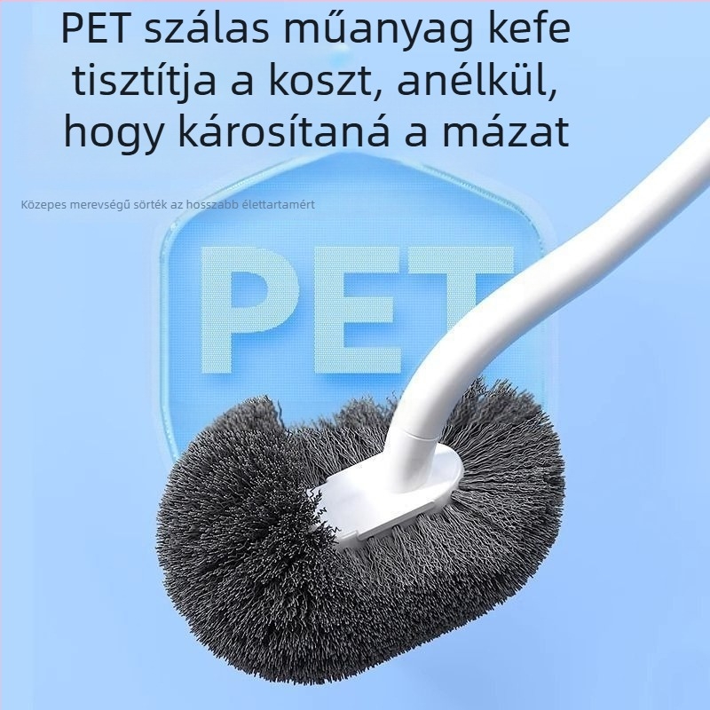 Toalett-kefe hosszú nyéllel, falra szerelhető, műanyag kivitel