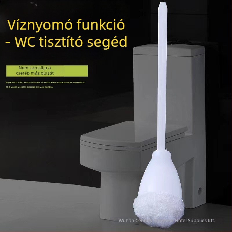 WC- és fürdőszobai kefe hosszú nyéllel, lágy szilikon sörtékkel, tömege kb. 300 g, 1 db