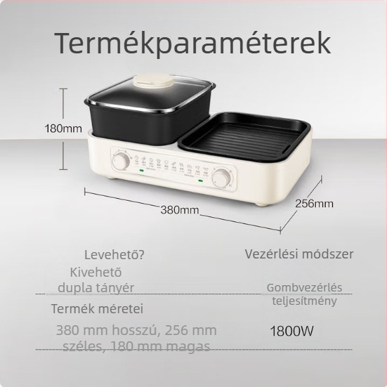 Supor otthoni elektromos grill – mindent egyben, grill serpenyő húsra és halra, beltéri alacsony füst, levehető и könnyen tisztítható