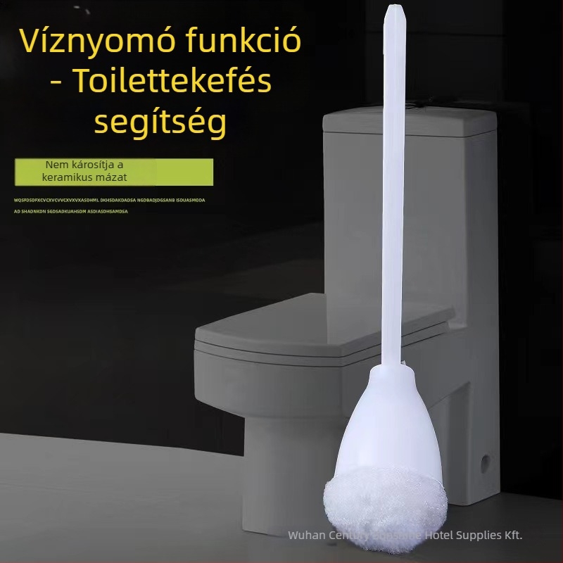 WC-kefe hosszú nyéllel, szilikon fej, puha sörték, kb. 300 g, csomagolás 500 db, New Meida márka, 2020 nyara