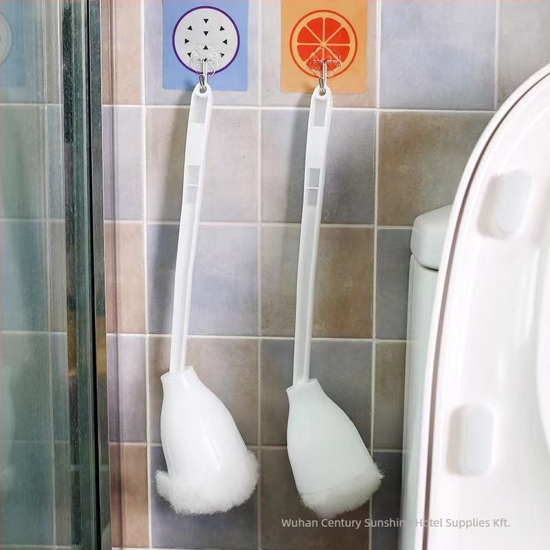 WC-kefe hosszú nyéllel, szilikon fej, puha sörték, kb. 300 g, csomagolás 500 db, New Meida márka, 2020 nyara