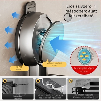 Fürdőszobai WC-kefe falra szerelhető szívókorongos, műanyag — Langba