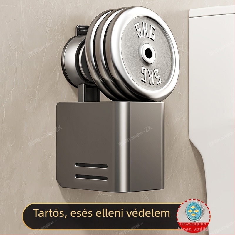 Fürdőszobai WC-kefe falra szerelhető szívókorongos, műanyag — Langba