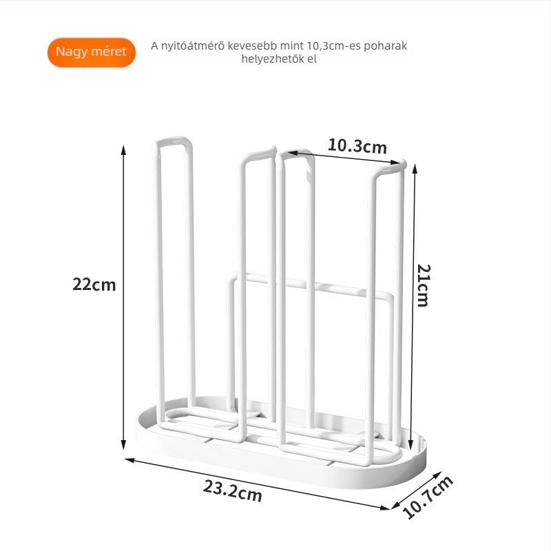 Papír pohár tartó, vasdrót, falra szerelhető, 1 kg, Modern minimalista stílus