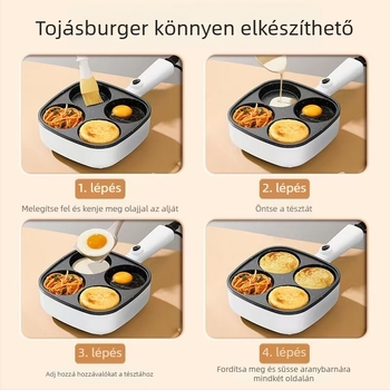 LV-010 négyrekeszes elektromos sütőserpenyő, 710W, 220V, 50Hz, funkciók: melegítés, grill, omlett