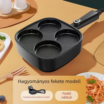 LV-010 négyrekeszes elektromos sütőserpenyő, 710W, 220V, 50Hz, funkciók: melegítés, grill, omlett