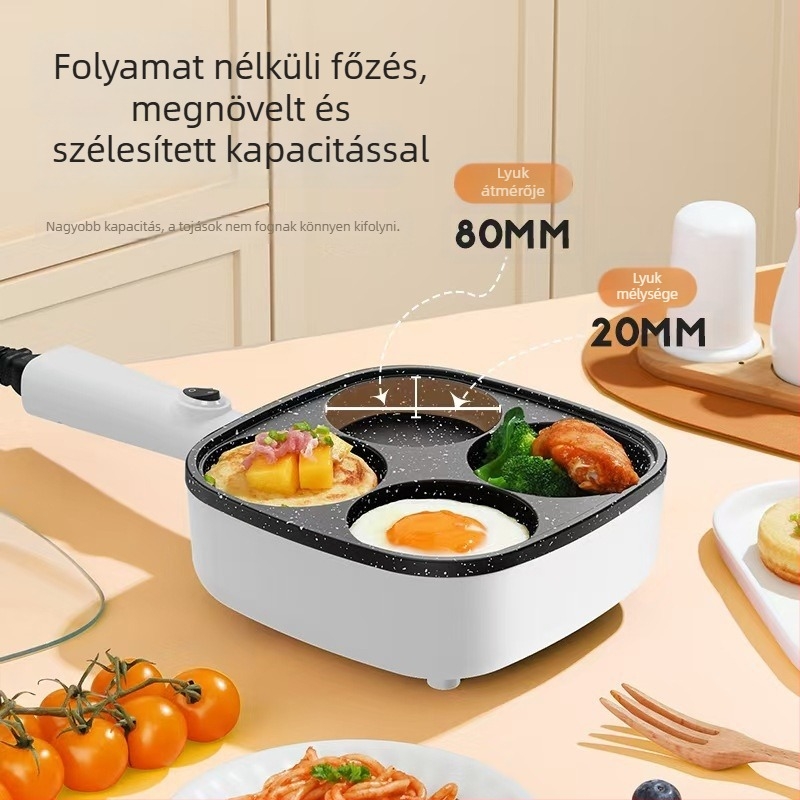 LV-010 négyrekeszes elektromos sütőserpenyő, 710W, 220V, 50Hz, funkciók: melegítés, grill, omlett