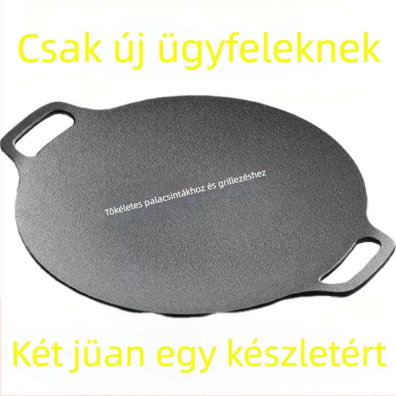 Kültéri grill serpenyő teppanyaki és koreai BBQ-hoz, kör alakú, tapadásmentes, prémium minőség, modern dizájn