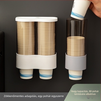 Pohártartó - műanyagból, lyukasztás nélküli falra szerelhető, porvédett, modern minimalist stílus (súly 652 g, márka Xing Tuan)