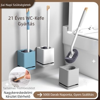 Fali WC-ecset készlet hosszú nyéllel, holt zónák nélkül, fúrás nélküli telepítés, műanyagból