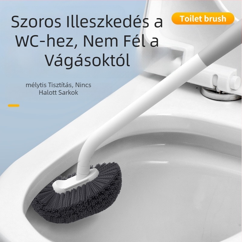 Fali WC-ecset készlet hosszú nyéllel, holt zónák nélkül, fúrás nélküli telepítés, műanyagból