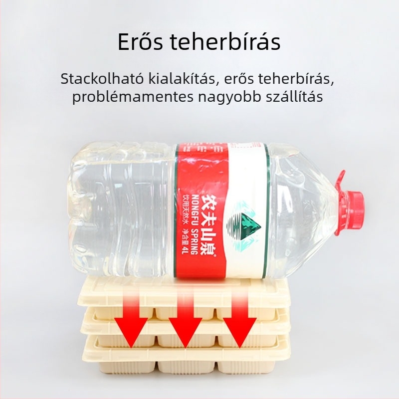 Egyszer használatos gombóc doboz házhozszállításhoz, kukoricakeményítő-alapú, testreszabható, logónyomható, biológiailag lebomló