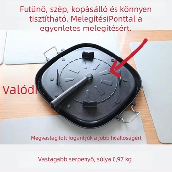 Koreai négyszögletes Maifan kő barbecue tál – füstmentes, tapadásmentes felület, nyílt lánghoz kompatibilis, összecsukható
