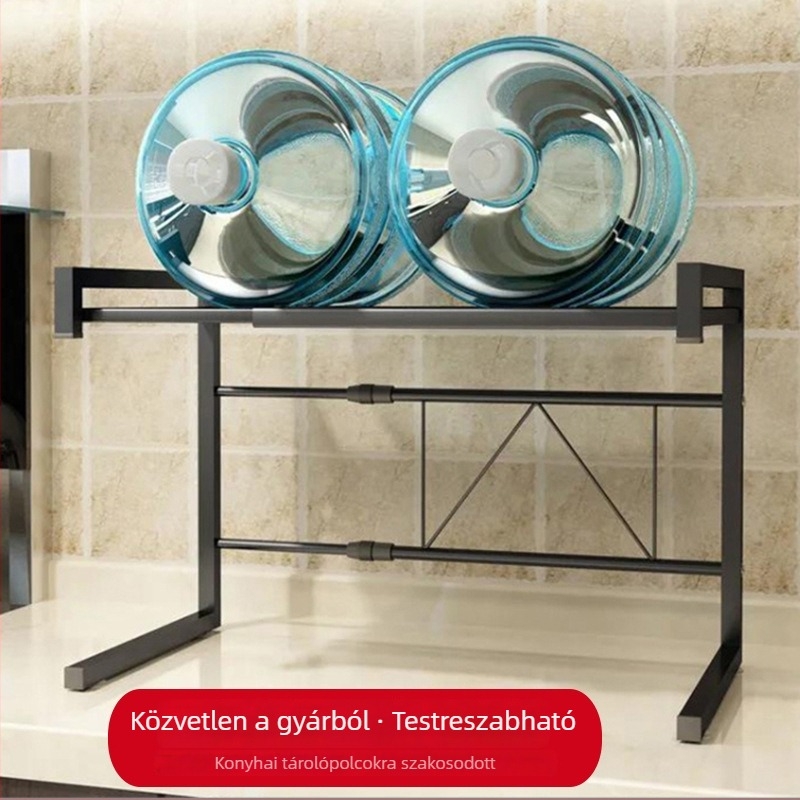 Naqi márkájú, fém anyagú, többfunkciós, kihúzható, kétszintes tárolóállvány mikrohullámú sütőhöz, padlóra – Stílus: Modern egyszerűség (Márka: Naqi; Anyag: Fém; Funkció: Többfunkciós; Polc típusa: Asztali; Stílus: Modern egyszerűség)
