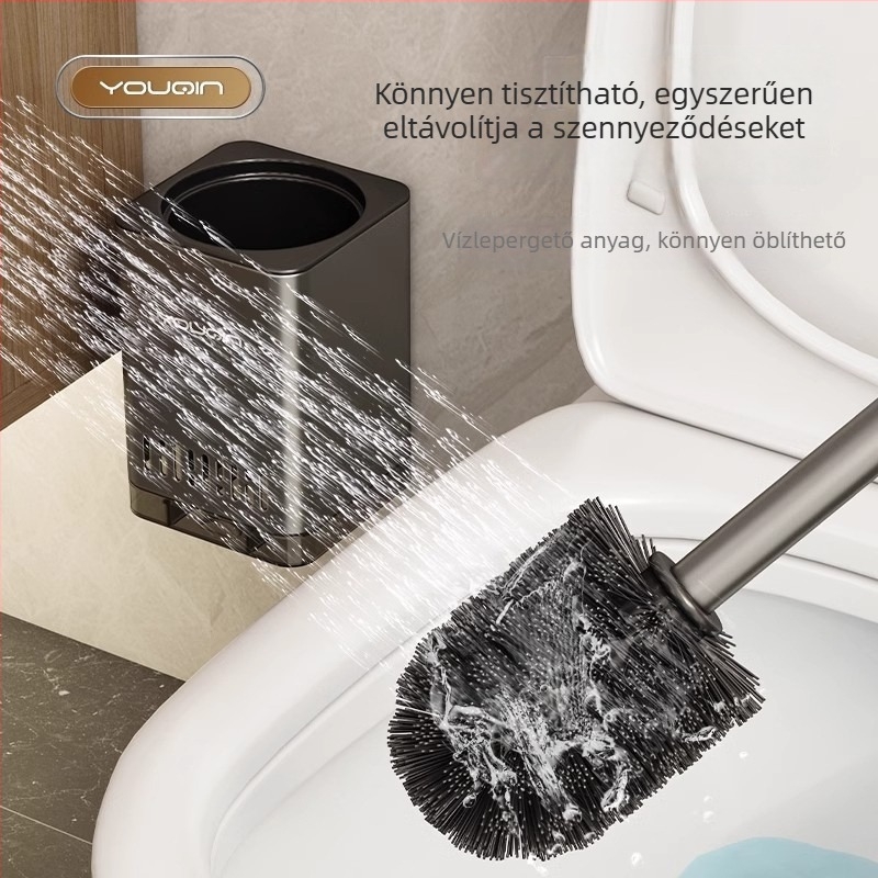 Fali WC-kefe rozsdamentes acélból, fürdőszobai tisztításra.