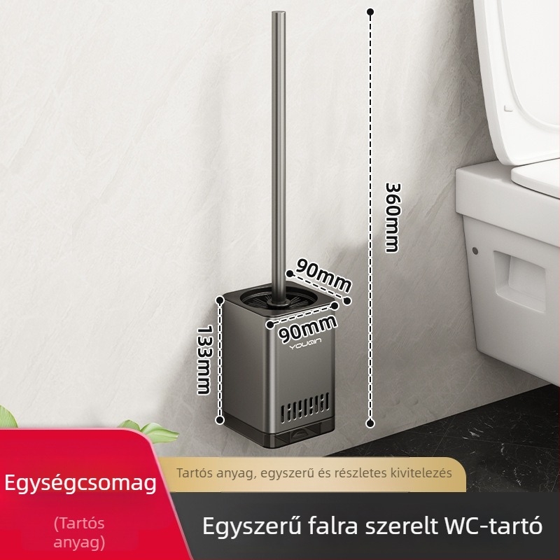 Fali WC-kefe rozsdamentes acélból, fürdőszobai tisztításra.