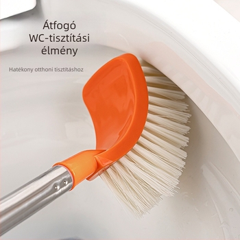 Hosszú nyélű WC-kefe, falra szerelhető, fúrás nélküli, műanyagból
