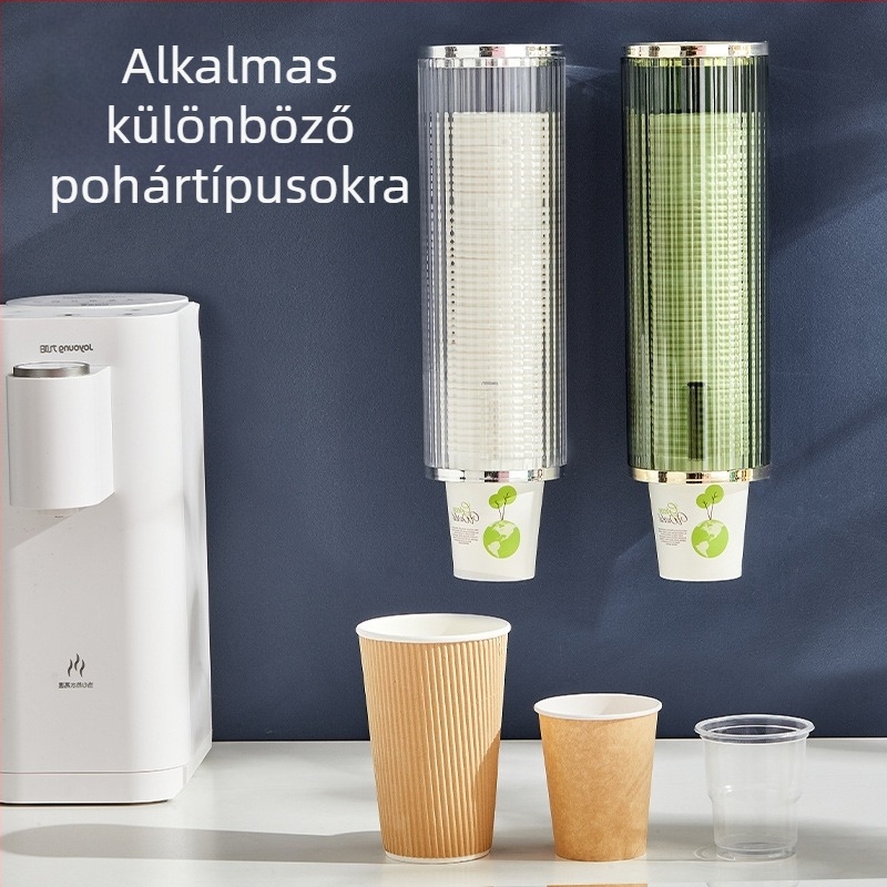 Plasztikus pohártartó — könnyed luxus stílus, falra szerelhető, szívó rögzítés, többfunkciós, 1 réteg