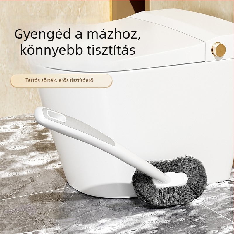 WC-kefé hosszú nyéllel és félgömb alakú fejjel, falra szerelhető, műanyag, 150 g