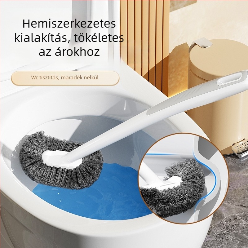 WC-kefé hosszú nyéllel és félgömb alakú fejjel, falra szerelhető, műanyag, 150 g