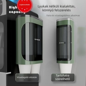Fali pohártartó (műanyag; fúrás nélküli szerelés; falra szerelhető; skandináv stílus)