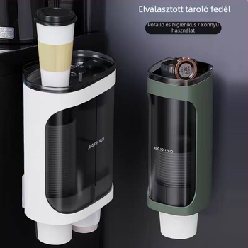 Fali pohártartó (műanyag; fúrás nélküli szerelés; falra szerelhető; skandináv stílus)