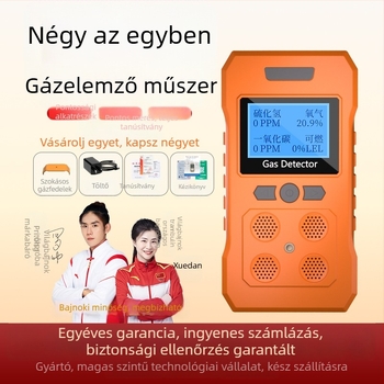 PLT824 hordozható négy-in-egy gázelemző O2, H2S és CO számára; pontosság ≤ ±5% FS; tápegység DC 3.7V