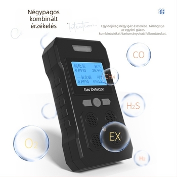 PLT824 hordozható négy-in-egy gázelemző O2, H2S és CO számára; pontosság ≤ ±5% FS; tápegység DC 3.7V