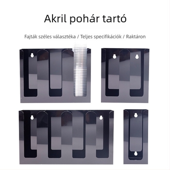 Akril pohártartó tároló, 4‑emeletes asztali rendező, modern minimalist stílus