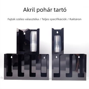 Akril pohártartó tároló, 4‑emeletes asztali rendező, modern minimalist stílus