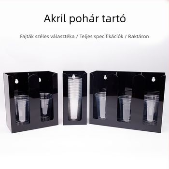 Akril pohártartó tároló, 4‑emeletes asztali rendező, modern minimalist stílus