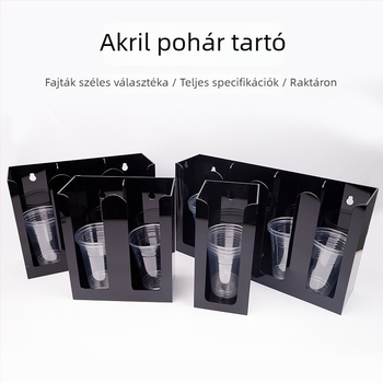 Akril pohártartó tároló, 4‑emeletes asztali rendező, modern minimalist stílus