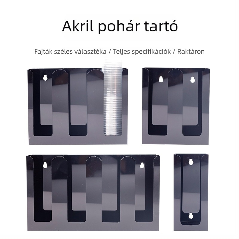 Akril pohártartó tároló, 4‑emeletes asztali rendező, modern minimalist stílus