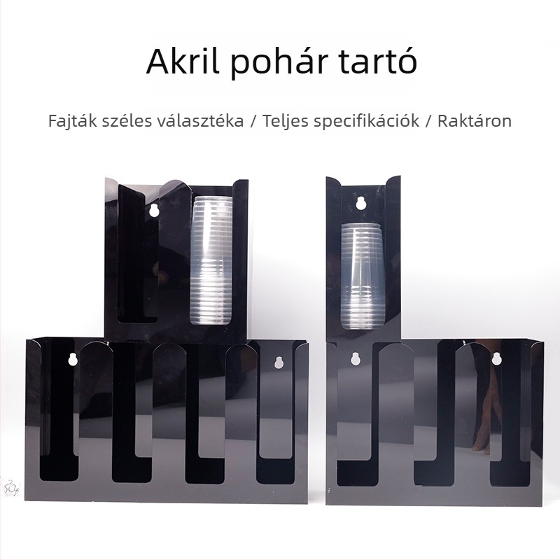 Akril pohártartó tároló, 4‑emeletes asztali rendező, modern minimalist stílus