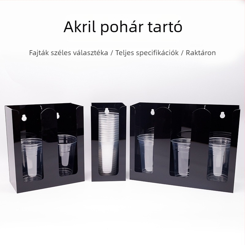 Akril pohártartó tároló, 4‑emeletes asztali rendező, modern minimalist stílus