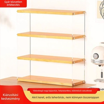 Akril asztali tárolóállvány 6 szintes, függő, poharakhoz és kozmetikumokhoz